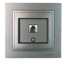 Розетка телефонная Rj45 Cat3 Mono Electric Despina антрацит 102-242405-124 Розетка телефонная Rj45 Cat3 Mono Electric Despina антрацит 102-242405-124