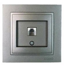 Розетка телефонная Rj45 Cat3 Mono Electric Despina антрацит 102-242405-124