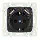 Розетка с заземлением, шторками + 2 USB Arte Milano 205.47-1.black