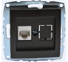 Розетка компьютерная Rj45 Cat6 Mono Electric Despina-Larissa графит 500-002005-125 Розетка компьютерная Rj45 Cat6 Mono Electric Despina-Larissa графит 500-002005-125