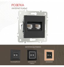 Розетка двойная RJ45 Arte Milano 203.45-2.black