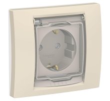 Розетка Schneider Electric Unica New с/з со шторками NU003744