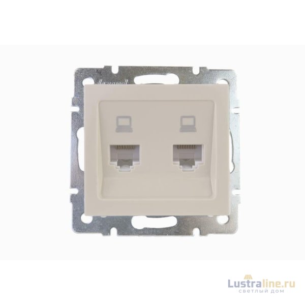 Розетка компьютерная двойная Lezard Rain 703-0388-141