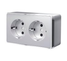 Розетка двойная с заземлением Werkel Gallant серебряный W5072106 4690389167188