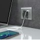 Розетка Werkel с быстрой зарядкой USB Type A+С серебряный рифленый W1171709 4690389176456