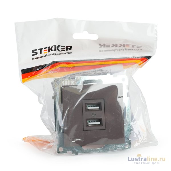 Розетка USB 2-местная Stekker Катрин GLS10-7115-04 49027