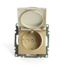 Розетка 1-местная с/з с защитной шторкой Stekker Катрин GLS16-7112-08 49222