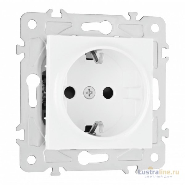 Розетка с заземлением и шторками Arte Milano 203.40-1.white