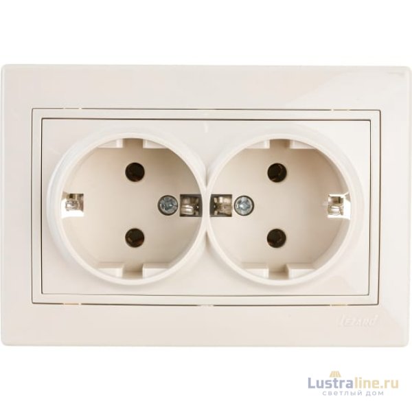 Розетка двойная с/з Lezard Mira 701-0303-127B