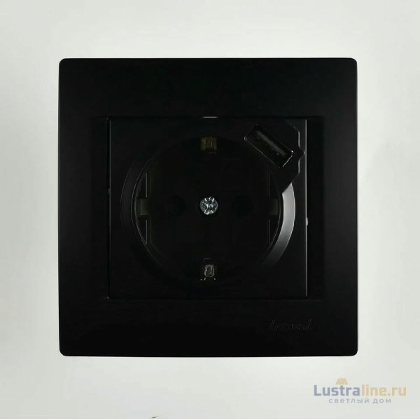 Розетка с/з + USB Lezard Karina 707-4288-181