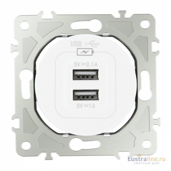 Розетка USB 2.1А+1А Arte Milano 202.46-1.white