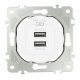 Розетка USB 2.1А+1А Arte Milano 202.46-1.white