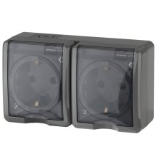 Розетка ЭРА Эксперт 2х2P+E IP54 16A 250V 11-2403-03 Б0020717