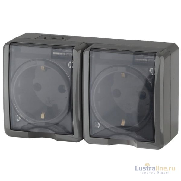 Розетка ЭРА Эксперт 2х2P+E IP54 16A 250V 11-2403-03 Б0020717