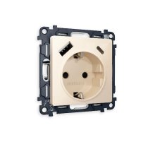 Комплект механизма розетки 2USB A+C 20W (быстрая зарядка) с/з Ambrella Volt Alfa MA310010