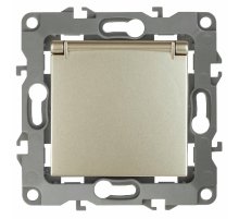 Розетка 2P+E Schuko со шторками с крышкой Эра 12-2103-04 Б0014696