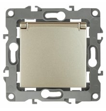 Розетка 2P+E Schuko со шторками с крышкой Эра 12-2103-04 Б0014696
