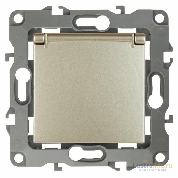 Розетка 2P+E Schuko со шторками с крышкой Эра 12-2103-04 Б0014696