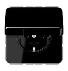 Розетка Schuko с крышкой Jung CD1520BFKLSW