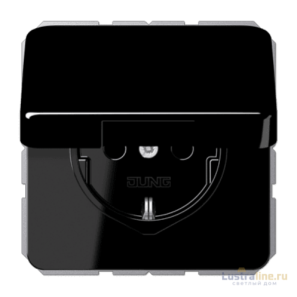 Розетка Schuko с крышкой Jung CD1520BFKLSW