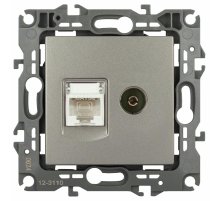 Розетка комбинированная RJ45+TV Эра 12-3110-16 Б0065646