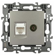 Розетка комбинированная RJ45+TV Эра 12-3110-16 Б0065646