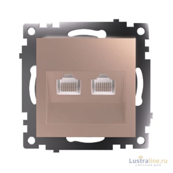 Розетка компьютерная 2-местная RJ-45 Stekker Катрин GLS00-7109-02 50004