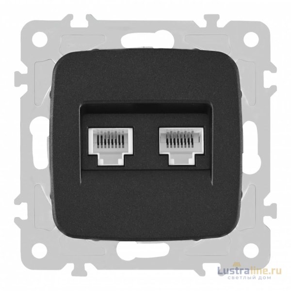 Розетка телефонная RJ11 + компьютерная RJ45 Arte Milano 205.44-1.black