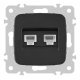 Розетка телефонная RJ11 + компьютерная RJ45 Arte Milano 205.44-1.black