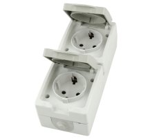 Розетка двухместная с крышкой с/з Stekker Велена PST16-22-54V 49737