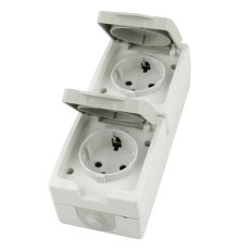 Розетка двухместная с крышкой с/з Stekker Велена PST16-22-54V 49737