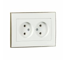 Розетка двойная б/з Lezard Rain 703-0226-128 Розетка двойная б/з Lezard Rain 703-0226-128