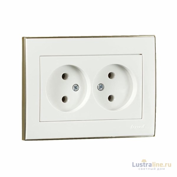 Розетка двойная б/з Lezard Rain 703-0226-128