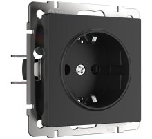 Розетка с заземлением Werkel черный матовый W1171008 4690389156878