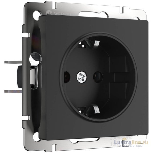 Розетка с заземлением Werkel черный матовый W1171008 4690389156878 Розетка с заземлением Werkel черный матовый W1171008 4690389156878