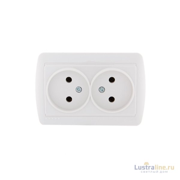 Розетка двойная б/з Lezard Demet 711-0200-128