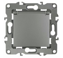 Розетка 2P+E Schuko со шторками с крышкой Эра 12-2103-12 Б0019327