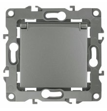 Розетка 2P+E Schuko со шторками с крышкой Эра 12-2103-12 Б0019327