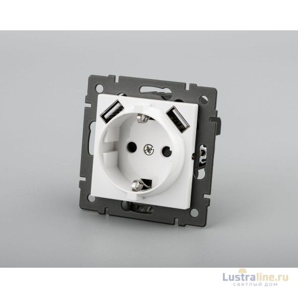 Механизм розетки с USB зарядкой Arlight SCT-MUAA-PL-WH-V (250V, 16A) 049818