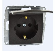Розетка с заземлением с крышкой Mono Electric Despina-Larissa 16А 250В графит 500-002021-118