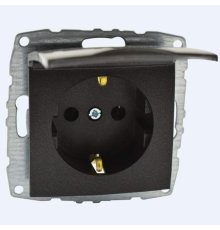 Розетка с заземлением с крышкой Mono Electric Despina-Larissa 16А 250В графит 500-002021-118