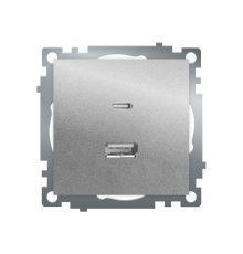 Розетка 2-местная USB + type C Stekker Катрин GLS10-7116-03 50054