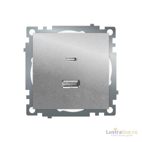 Розетка 2-местная USB + type C Stekker Катрин GLS10-7116-03 50054