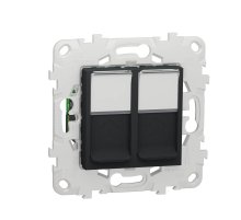 Розетка компьютерная RJ45X2 Schneider Electric Unica New Cat. 5е UTP NU542054