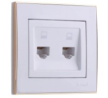 Розетка компьютерная двойная Lezard Rain 703-0226-141