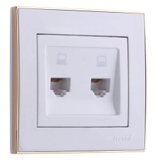 Розетка компьютерная двойная Lezard Rain 703-0226-141