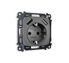 Комплект механизма розетки 2USB A+A 18W (быстрая зарядка) с/з Ambrella Volt Omega MO659010