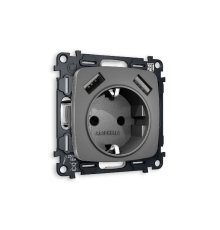 Комплект механизма розетки 2USB A+A 18W (быстрая зарядка) с/з Ambrella Volt Omega MO659010