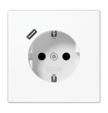 Розетка 2K+З USB Typ C Jung LS1520-18CWW
