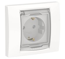 Розетка Schneider Electric Unica New с/з со шторками NU003718